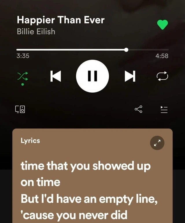 Spotify Premium APK 36 lyrics
