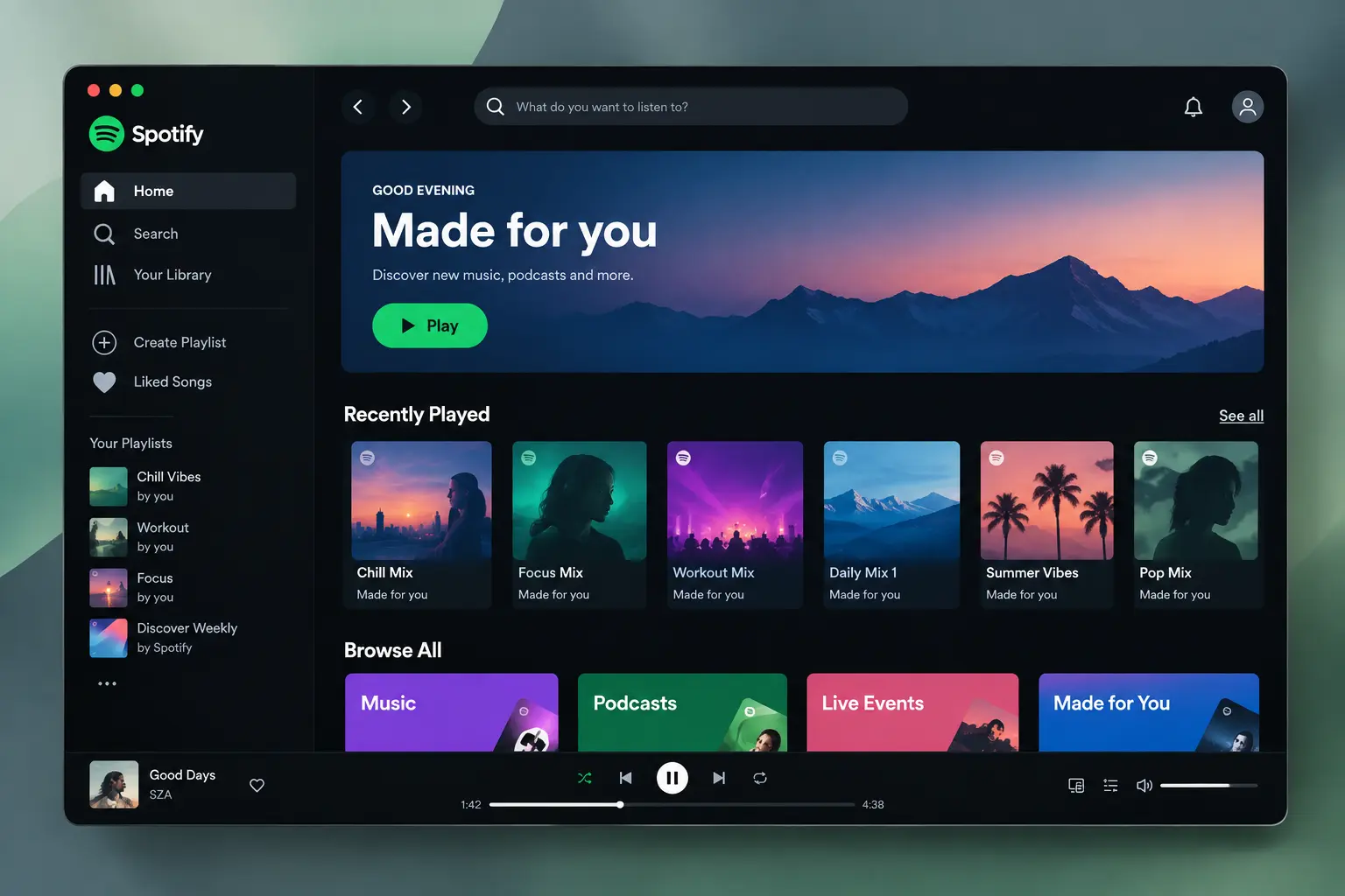 Spotify for desktop