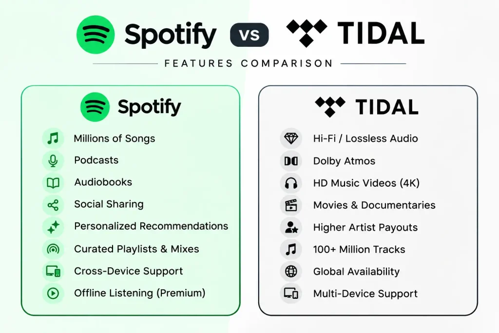 Spotify vs TIDAL: Which Music Streaming Service Is Better in 2026? 3 spotify vs tidal